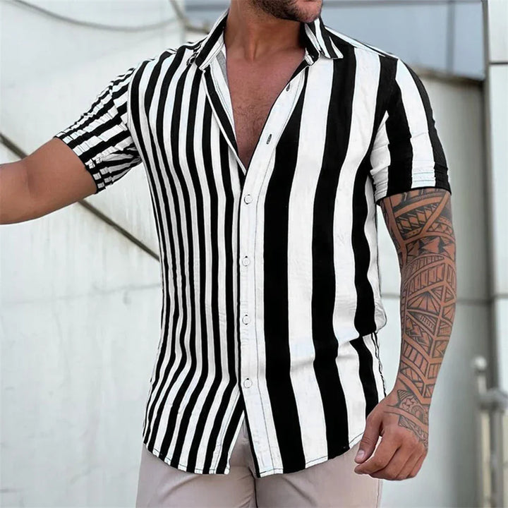 Vintém d'Ouro - Camisa de verão listrada de manga curta