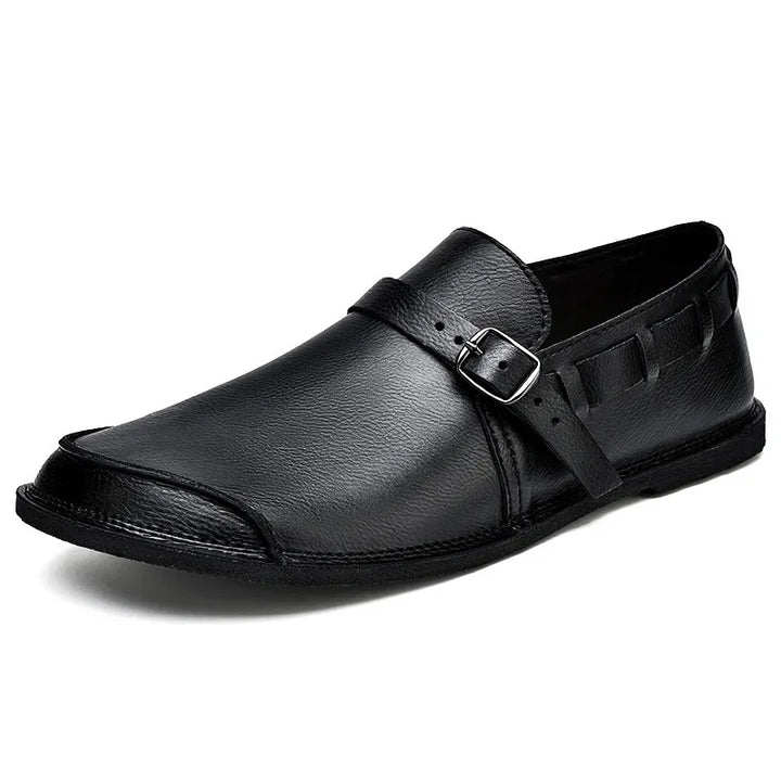 Vintém d'Ouro - Mocassins de couro com fivela