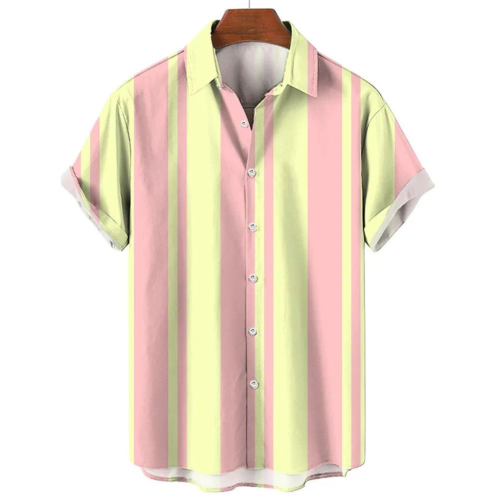 Vintém d'Ouro - Camisa de verão listrada de manga curta