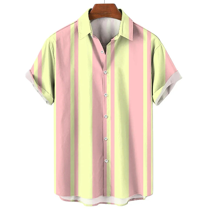 Vintém d'Ouro - Camisa de verão listrada de manga curta