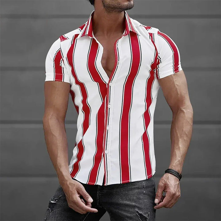 Vintém d'Ouro - Camisa de verão listrada de manga curta