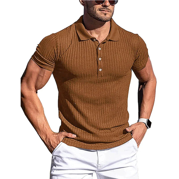 Vintém d'Ouro - Camisa polo com riscas elegantes