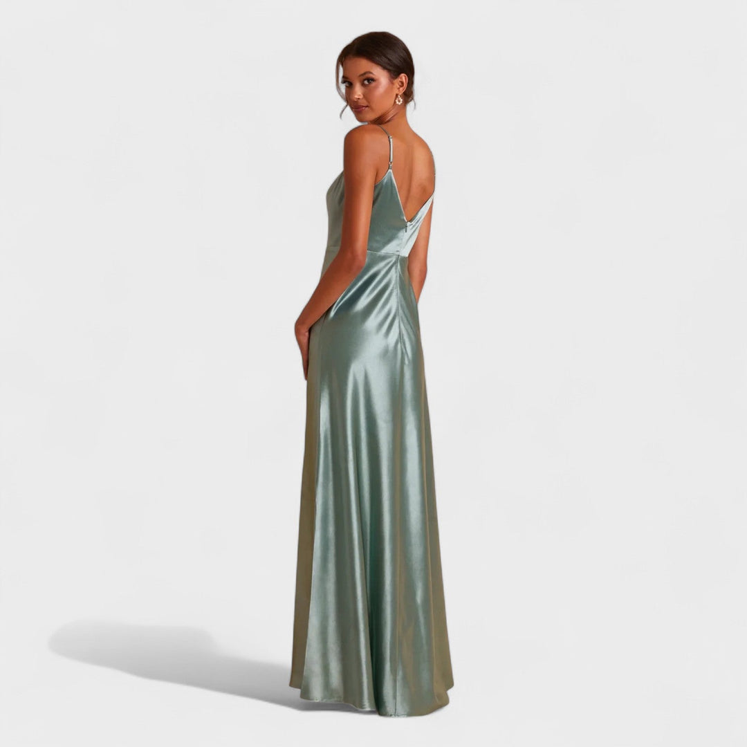 Vintém d'Ouro - Vestido longo de cetim