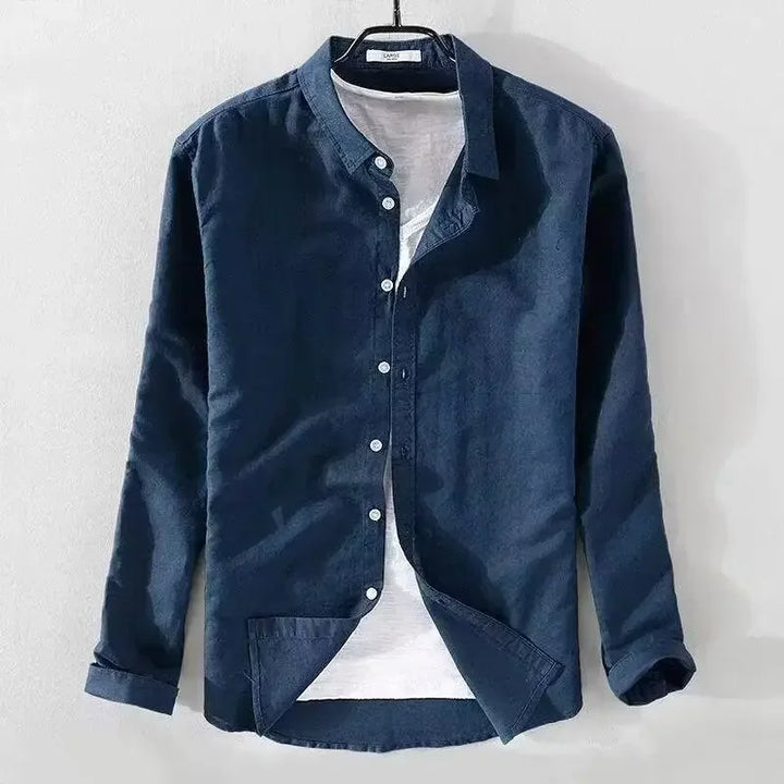 Vintém d'Ouro - Camisa casual de algodão e linho