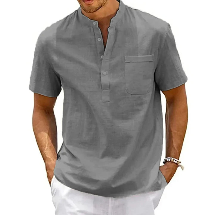Vintém d'Ouro - Camisa elegante em linho de algodão
