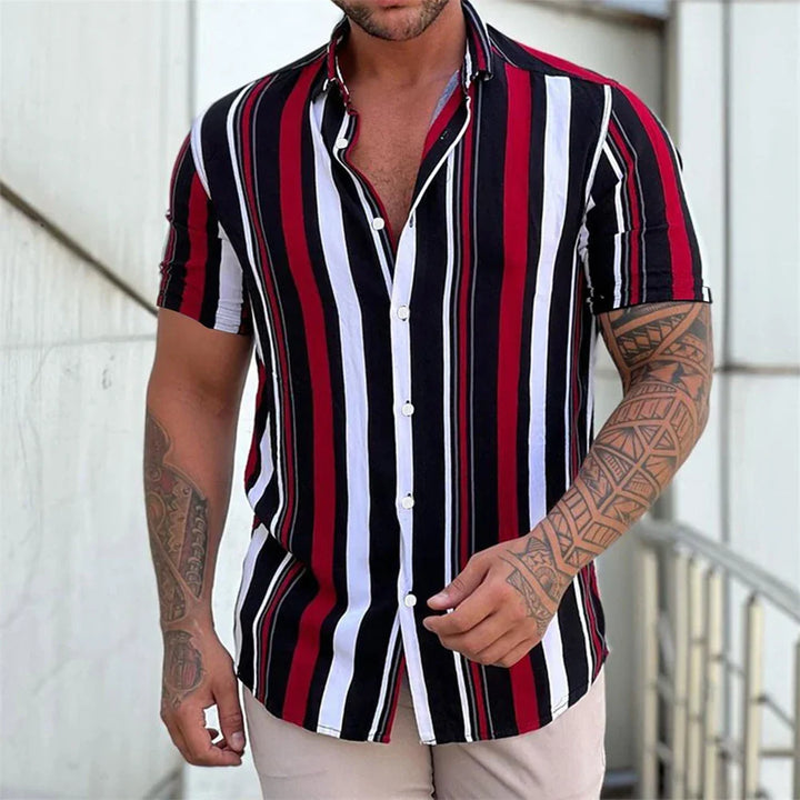 Vintém d'Ouro - Camisa de verão listrada de manga curta