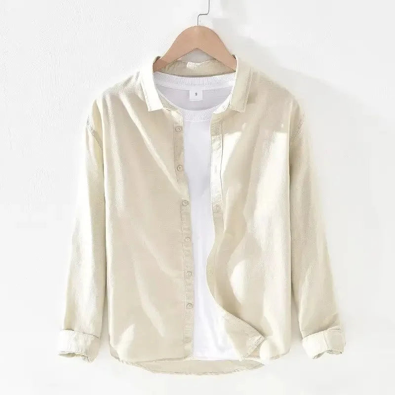 Vintém d'Ouro - Camisa casual de algodão e linho