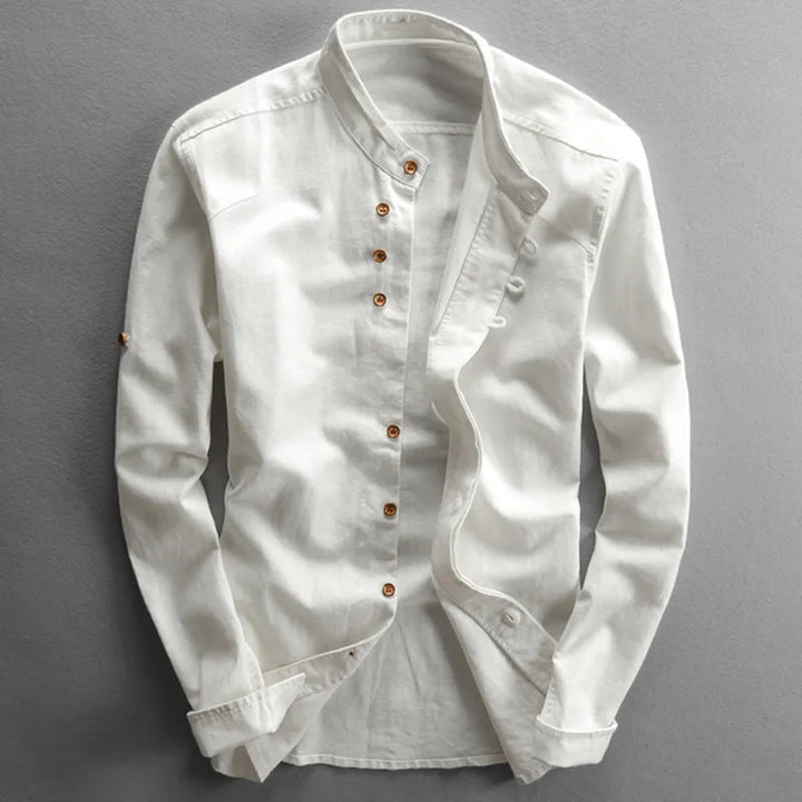 Vintém d'Ouro - Camisa minimalista de gola japonesa