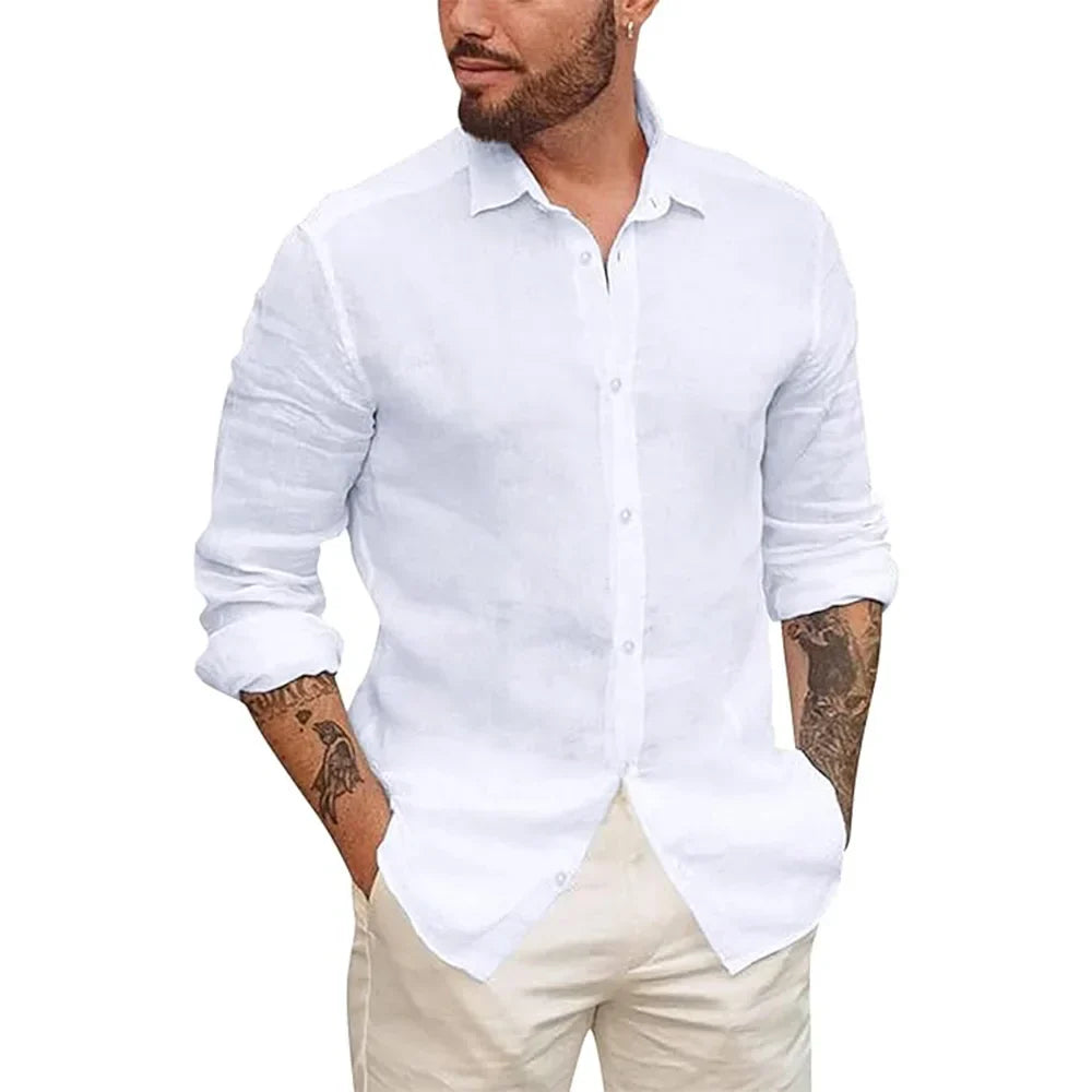Vintém d'Ouro - Camisa havaiana em linho de algodão