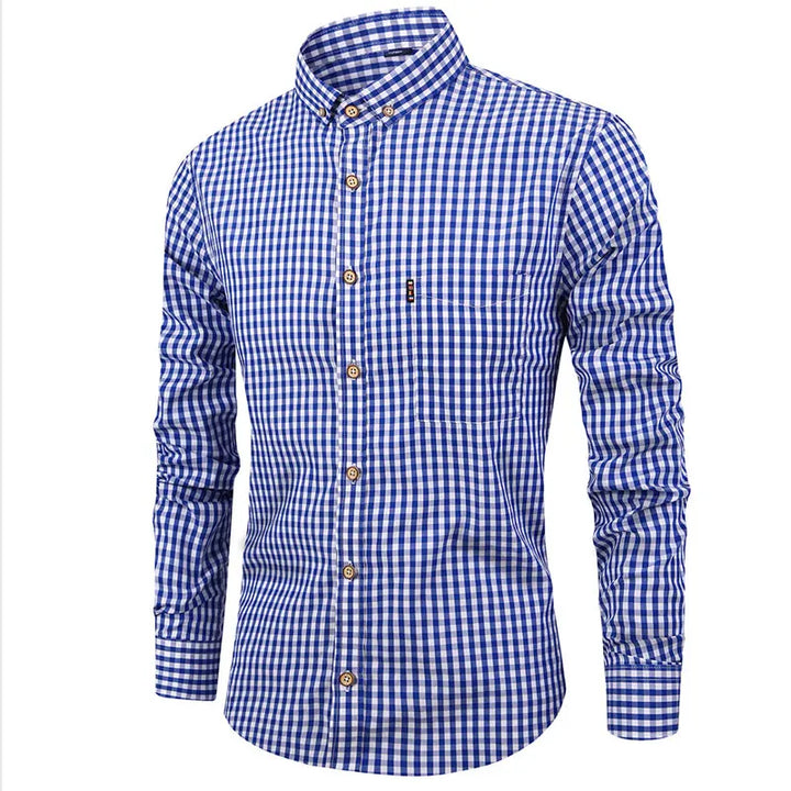 Vintém d'Ouro - Camisa de algodão xadrez elegante