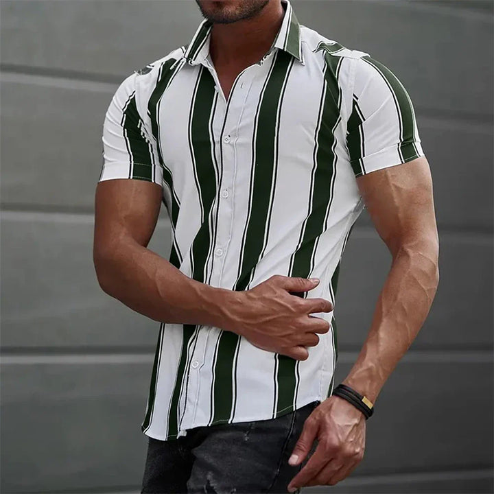 Vintém d'Ouro - Camisa de verão listrada de manga curta