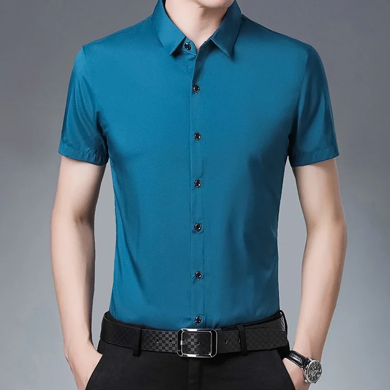 Vintém d'Ouro - Camisa casual de manga curta para negócios