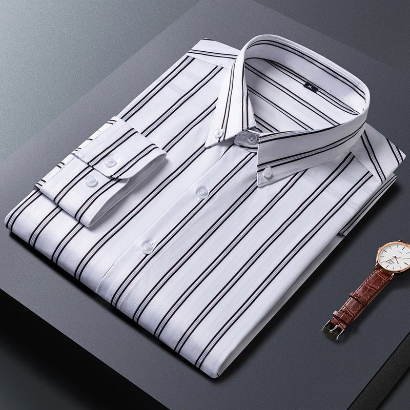 Vintém d'Ouro - Camisa masculina com riscas elegantes
