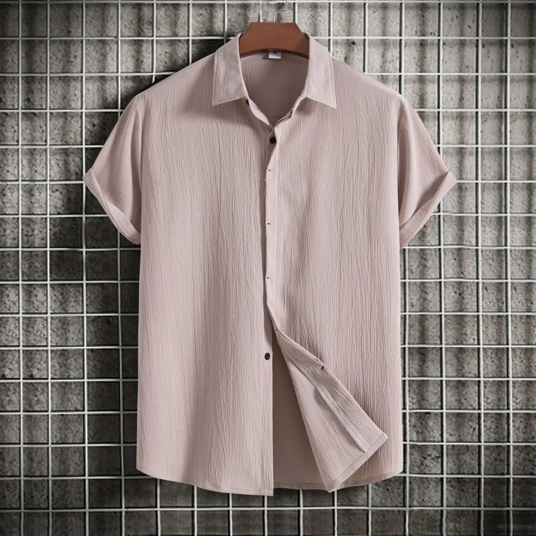 Vintém d'Ouro - Camisa de linho e algodão de manga curta