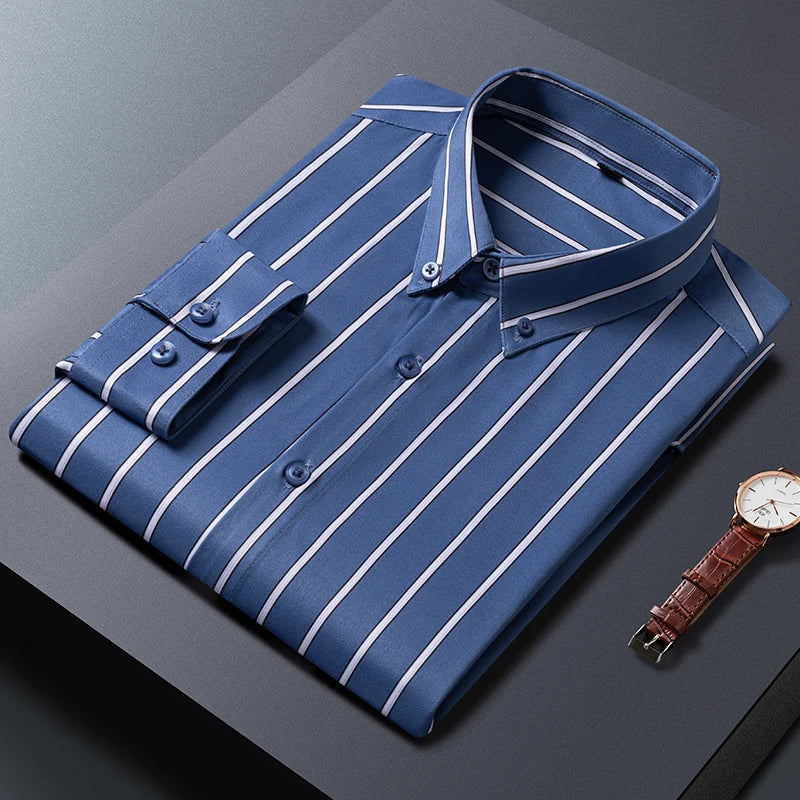 Vintém d'Ouro - Camisa masculina com riscas elegantes