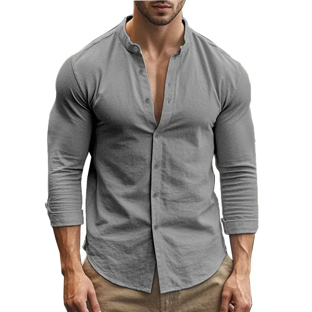 Vintém d'Ouro - Camisa casual de verão em algodão e linho