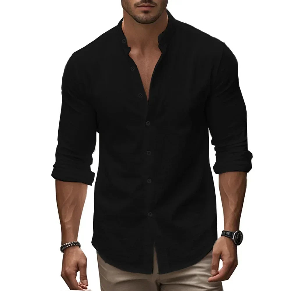 Vintém d'Ouro - Camisa casual de verão em algodão e linho
