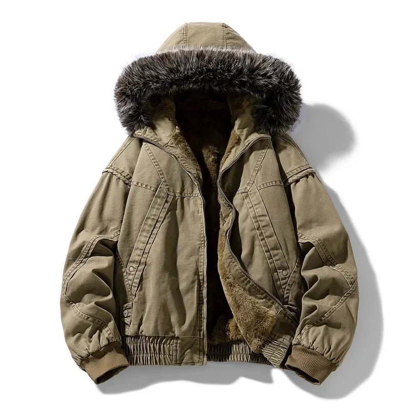 Vintém d'Ouro - Casaco cargo elegante com forro polar