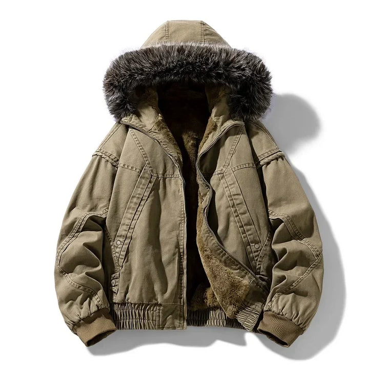 Vintém d'Ouro - Casaco cargo elegante com forro polar
