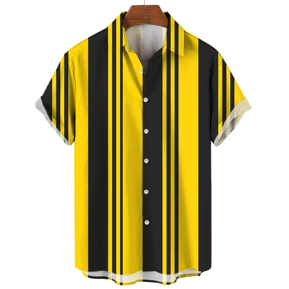 Vintém d'Ouro - Camisa de verão listrada de manga curta