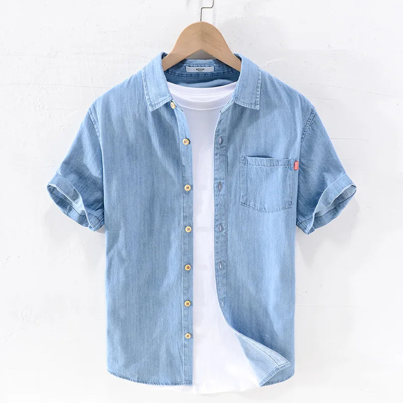 Vintém d'Ouro - Camisa de ganga de manga curta