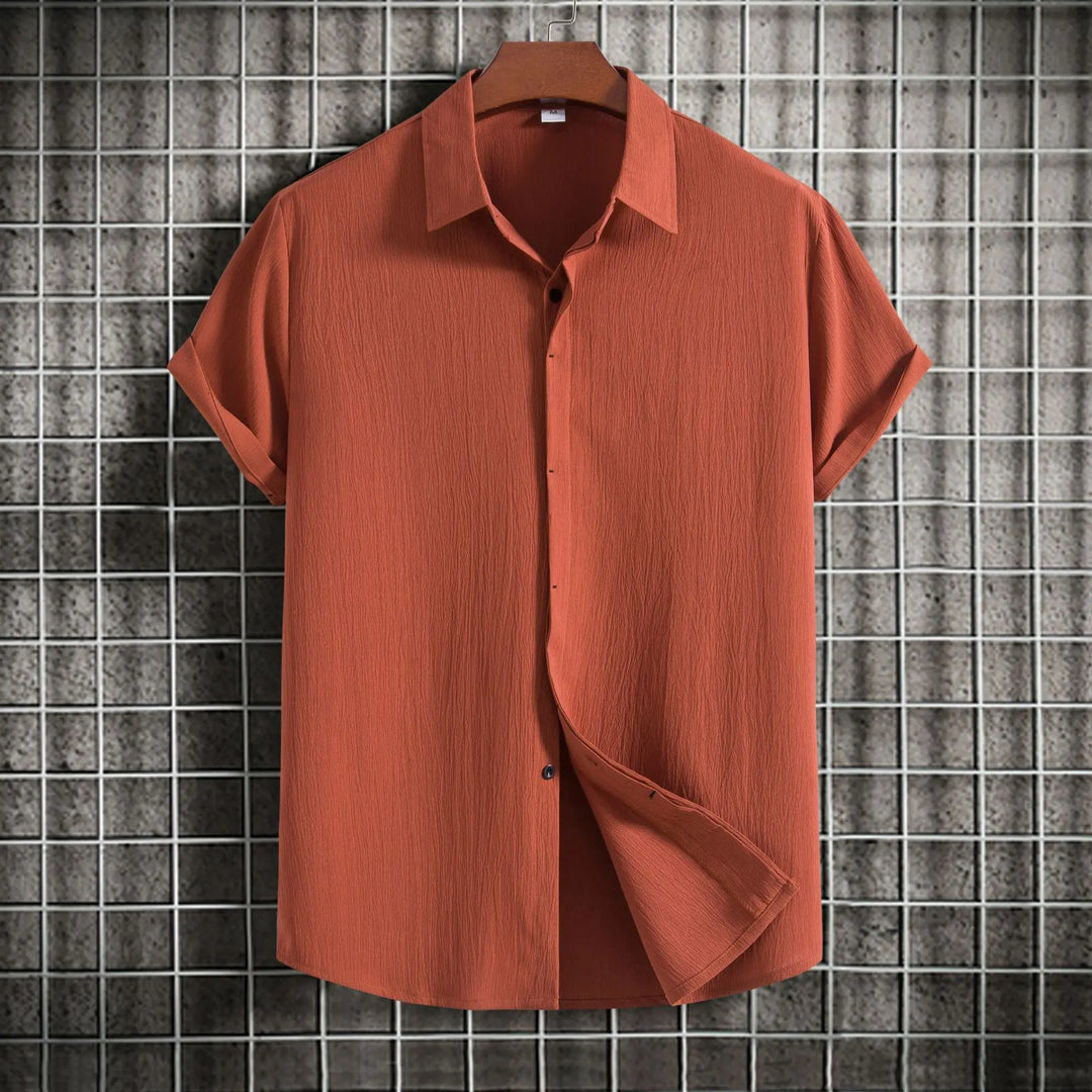 Vintém d'Ouro - Camisa de linho e algodão de manga curta