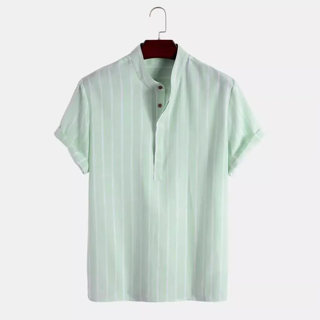 Vintém d'Ouro - Camisa elegante de manga curta listrada