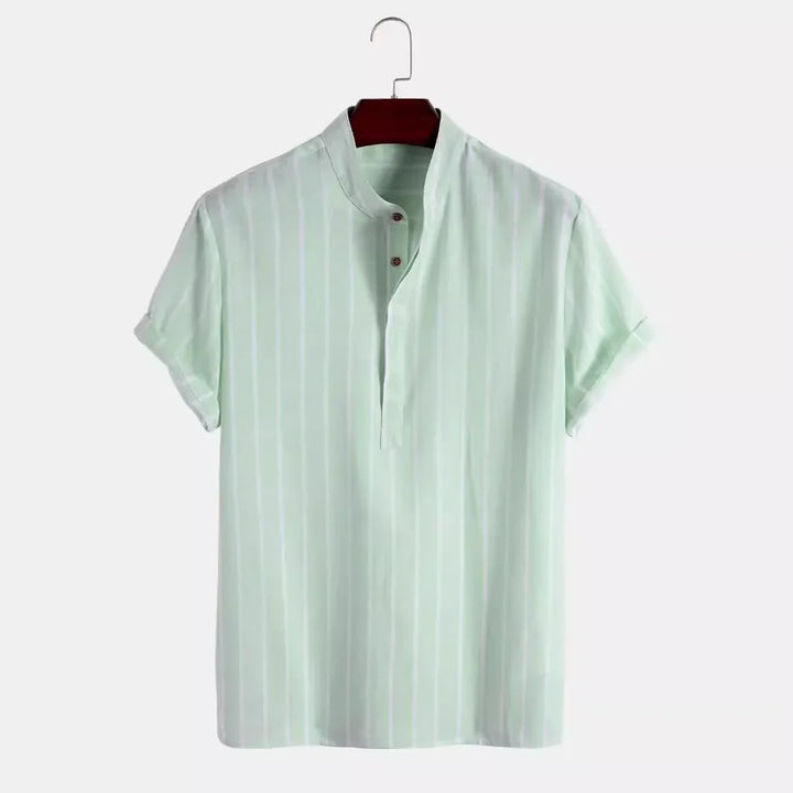 Vintém d'Ouro - Camisa elegante de manga curta listrada