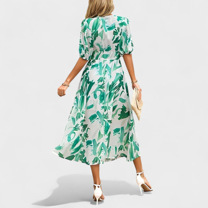 Vintém d'Ouro - Vestido Midi Floral Elegante