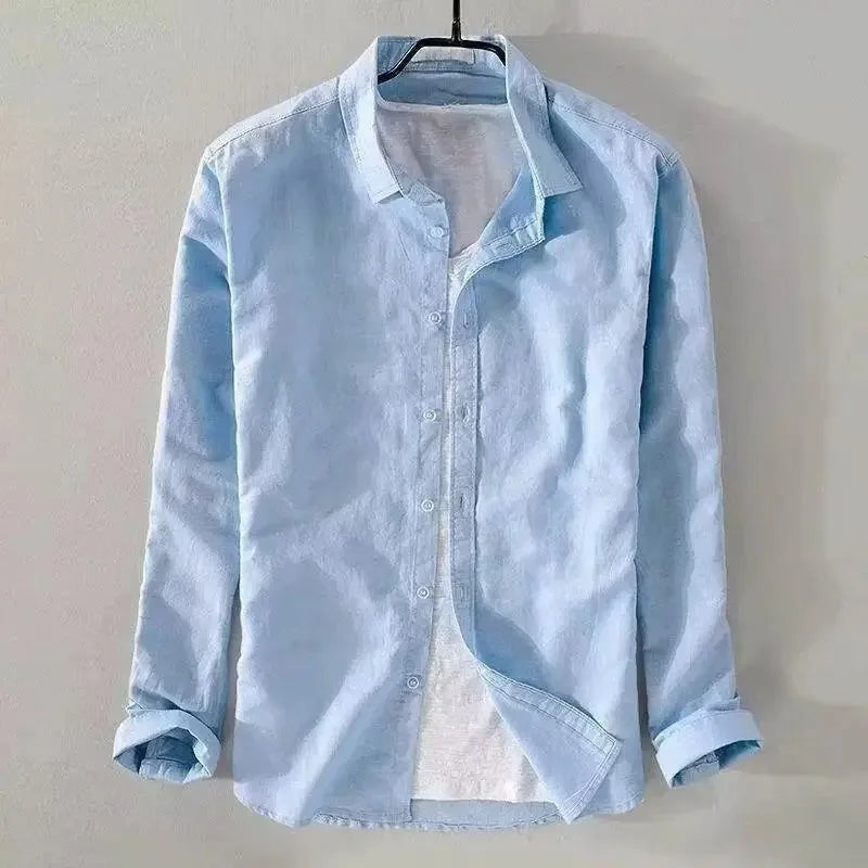 Vintém d'Ouro - Camisa casual de algodão e linho
