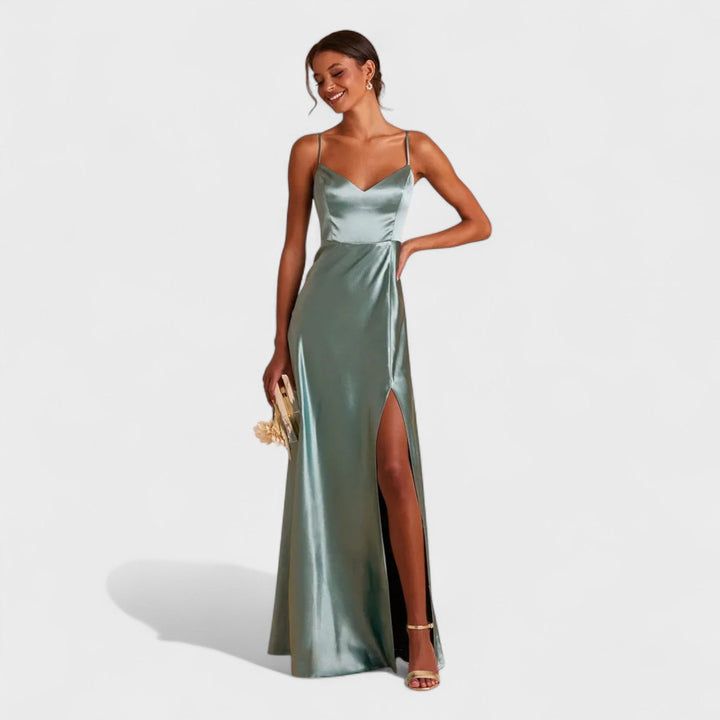 Vintém d'Ouro - Vestido longo de cetim