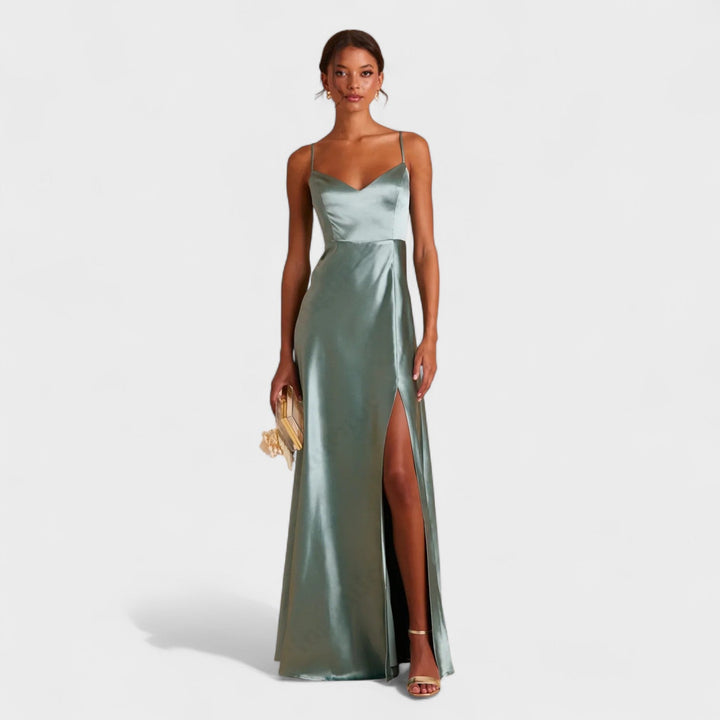 Vintém d'Ouro - Vestido longo de cetim