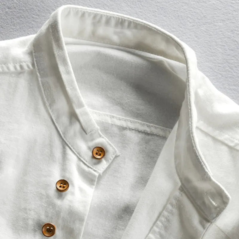 Vintém d'Ouro - Camisa minimalista de gola japonesa