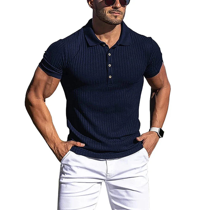 Vintém d'Ouro - Camisa polo com riscas elegantes