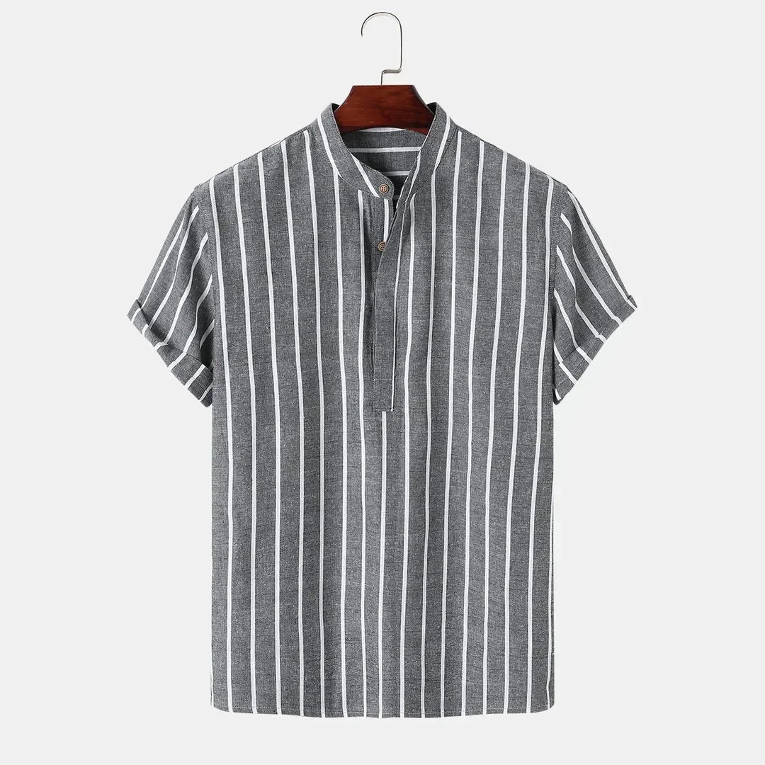 Vintém d'Ouro - Camisa elegante de manga curta listrada