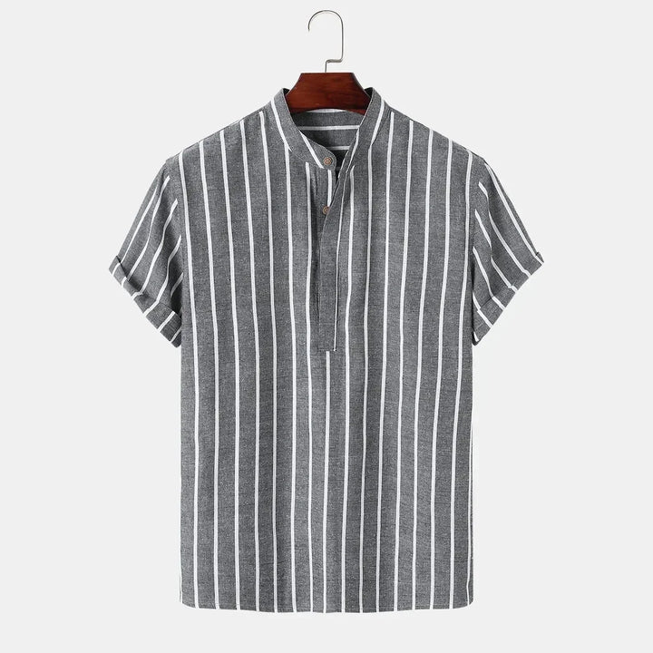 Vintém d'Ouro - Camisa elegante de manga curta listrada