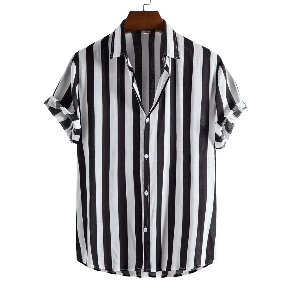 Vintém d'Ouro - Camisa de verão listrada de manga curta