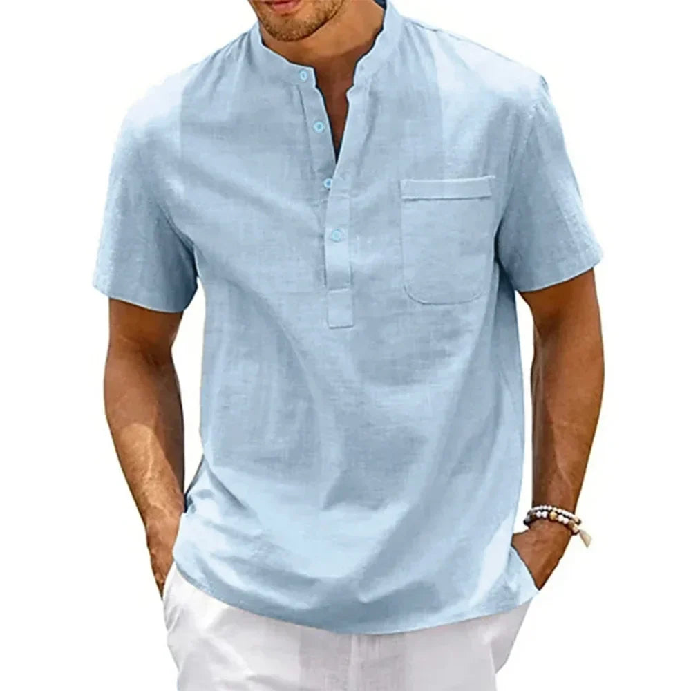 Vintém d'Ouro - Camisa elegante em linho de algodão