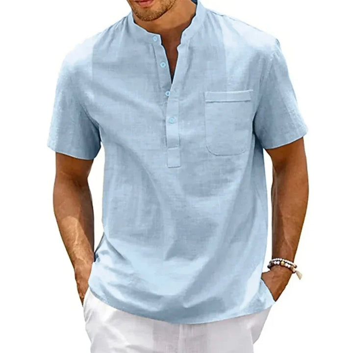 Vintém d'Ouro - Camisa elegante em linho de algodão
