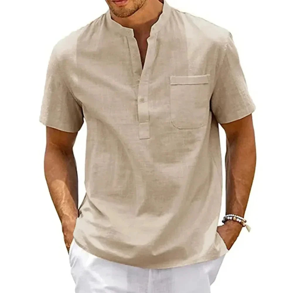 Vintém d'Ouro - Camisa elegante em linho de algodão