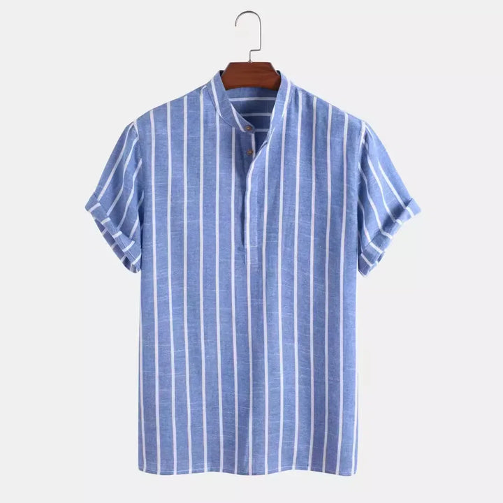 Vintém d'Ouro - Camisa elegante de manga curta listrada