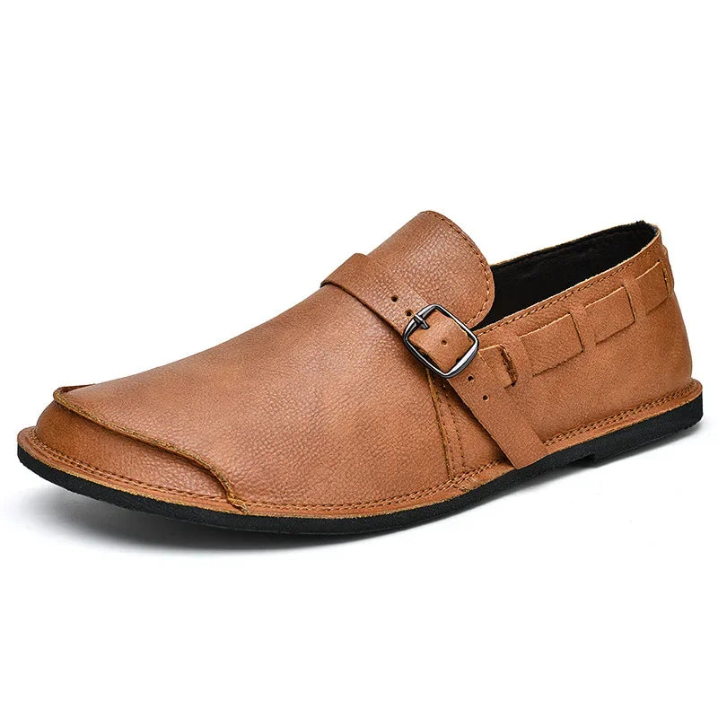 Vintém d'Ouro - Mocassins de couro com fivela