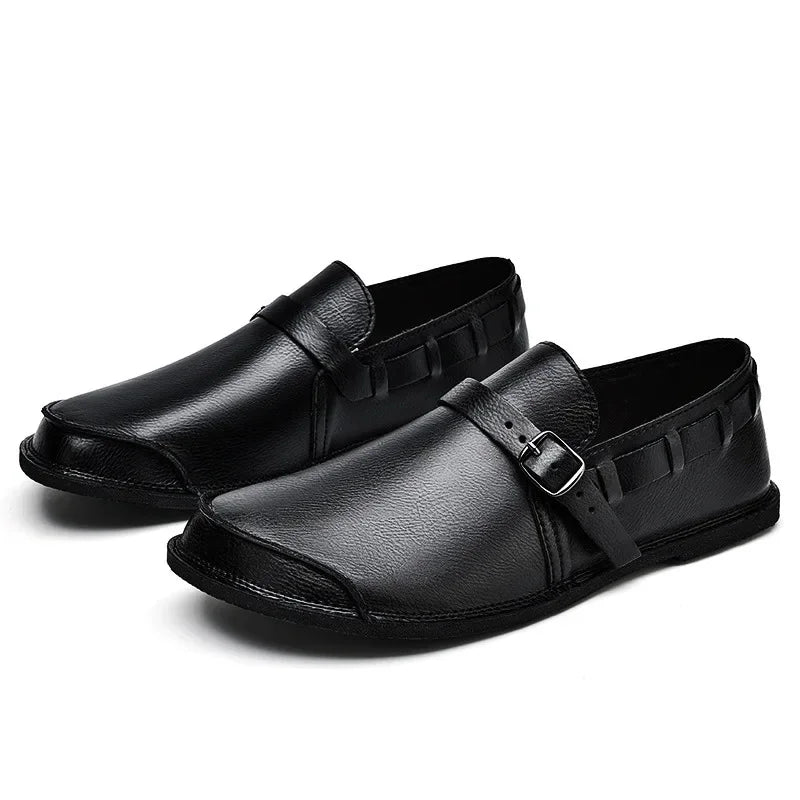 Vintém d'Ouro - Mocassins de couro com fivela