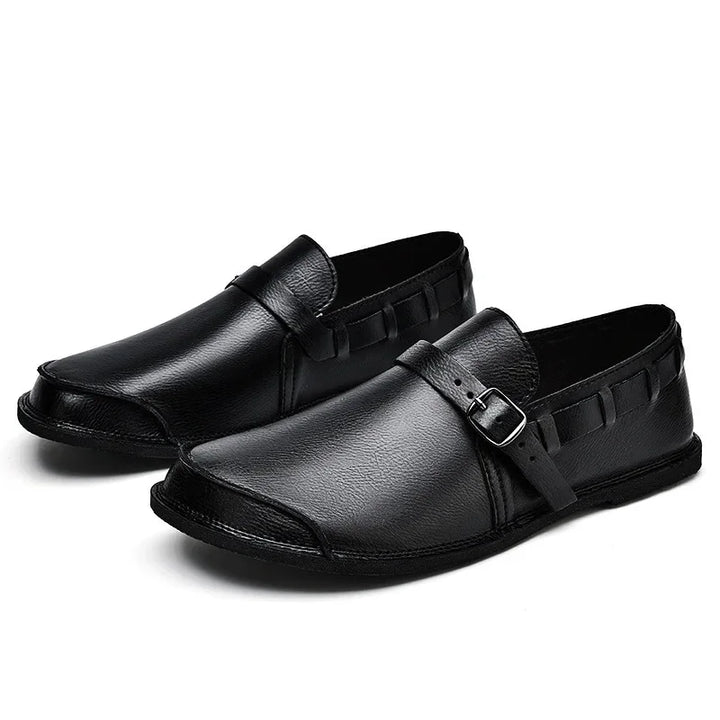 Vintém d'Ouro - Mocassins de couro com fivela