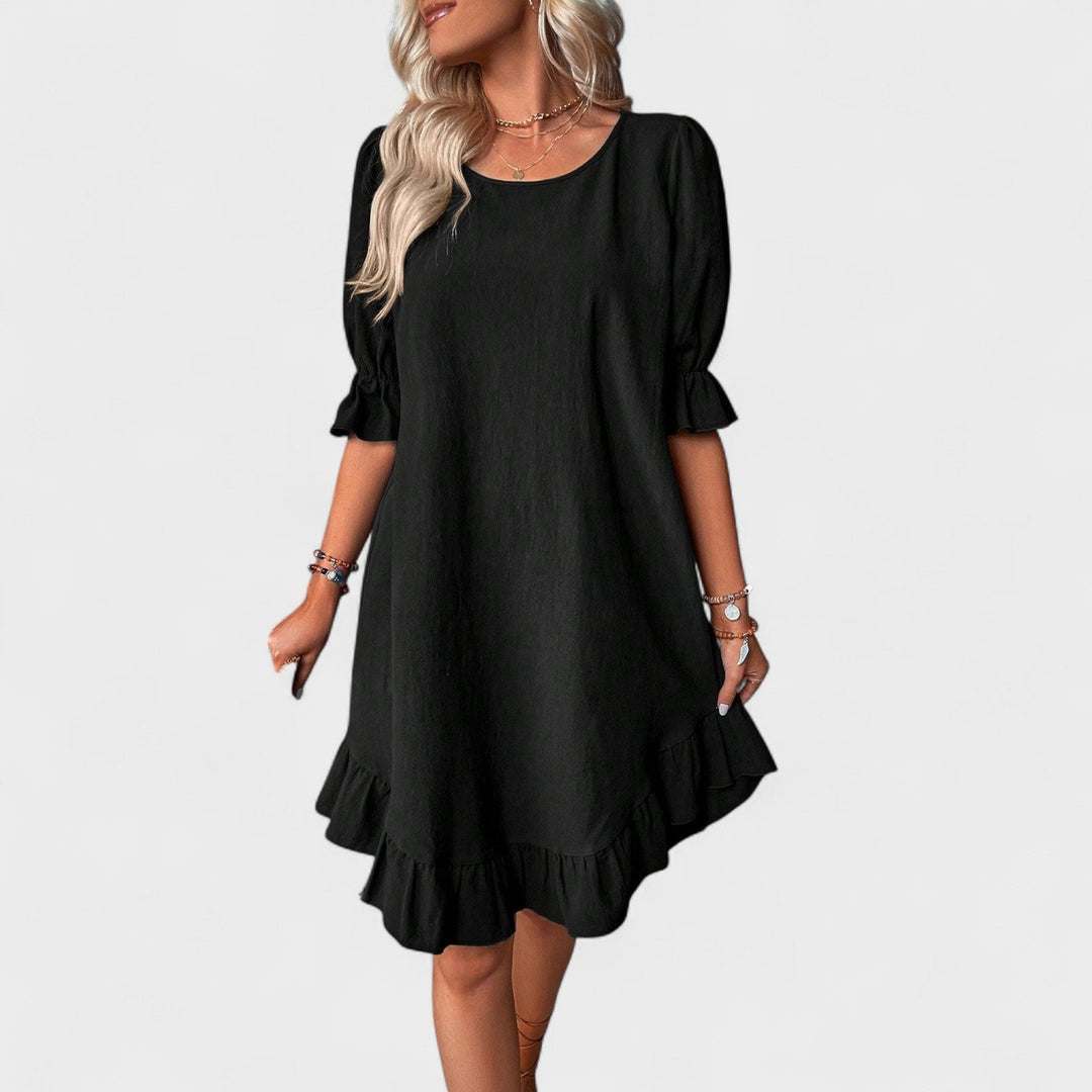 Vintém d'Ouro - Vestido casual com folhos