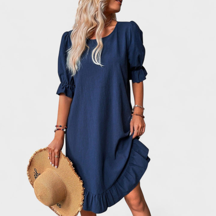 Vintém d'Ouro - Vestido casual com folhos