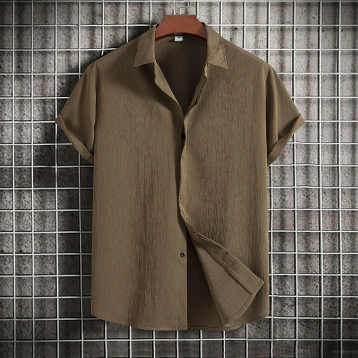 Vintém d'Ouro - Camisa de linho e algodão de manga curta