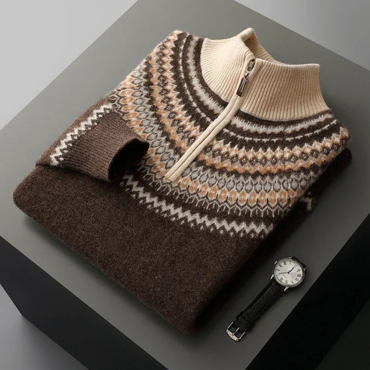 Vintém d'Ouro - Camisola elegante com fecho de correr em caxemira