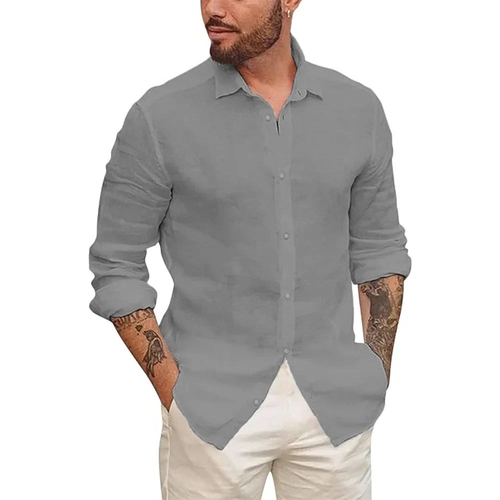 Vintém d'Ouro - Camisa havaiana em linho de algodão