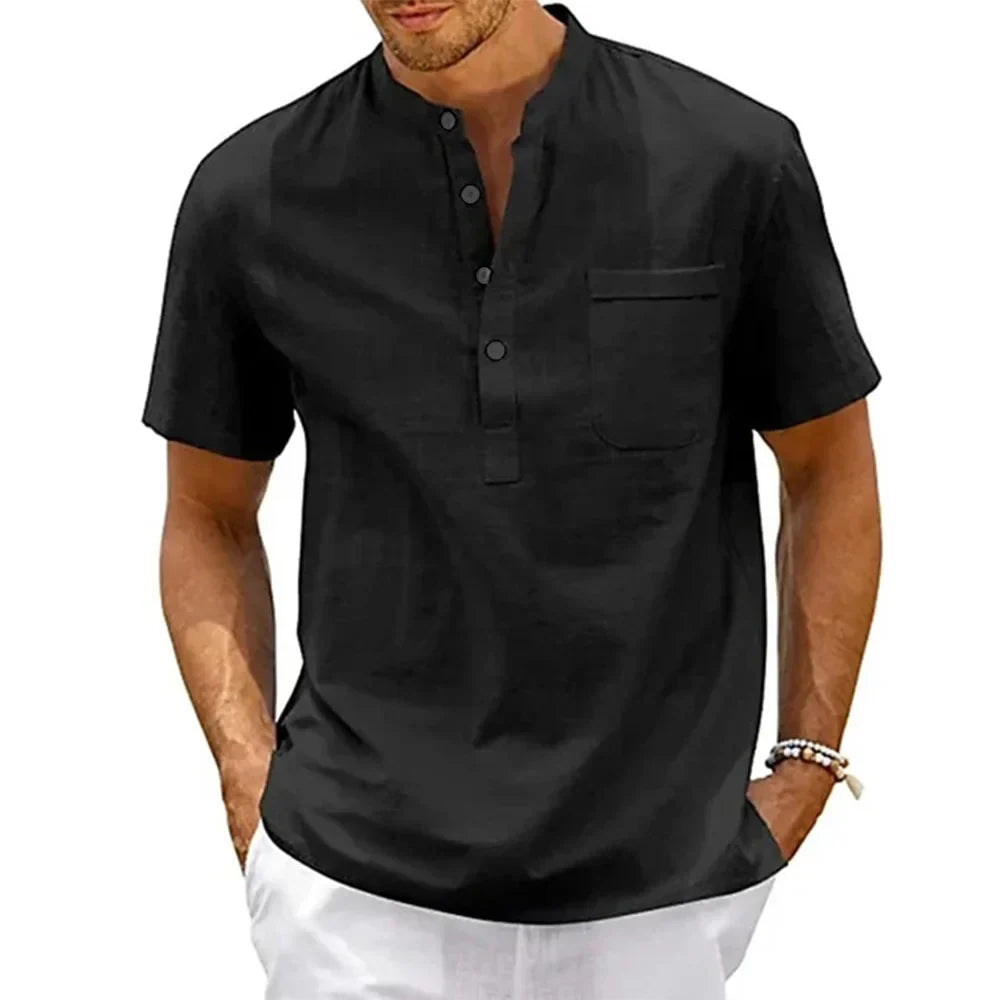 Vintém d'Ouro - Camisa elegante em linho de algodão